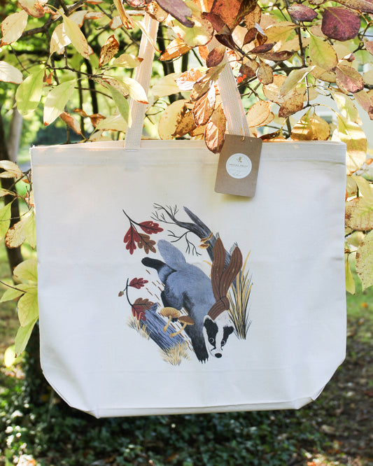 Badger's Day Out Large Tote Bag