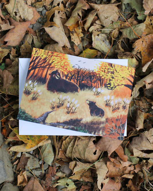 Bears In A Field Greeting Card