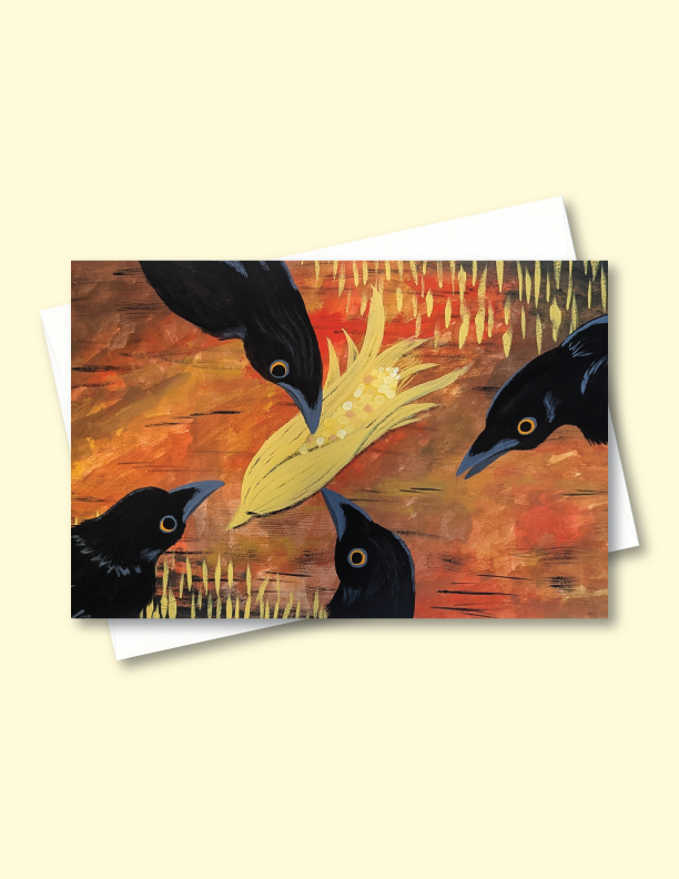 Cornmaze Crows Greeting Card