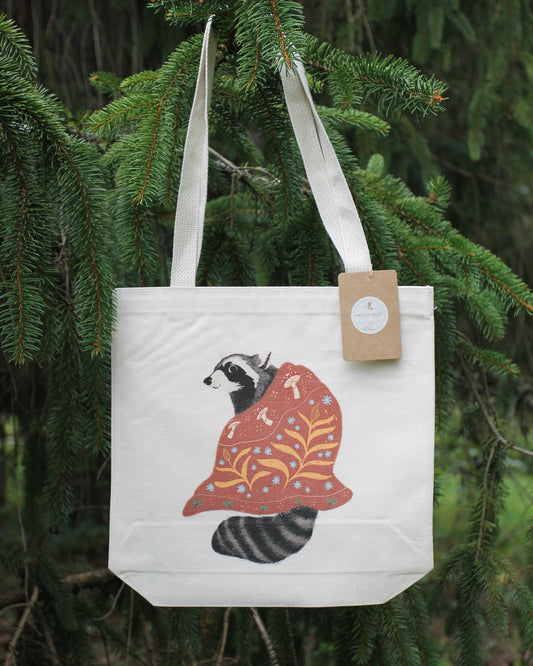 Cozy Raccoon Tote Bag