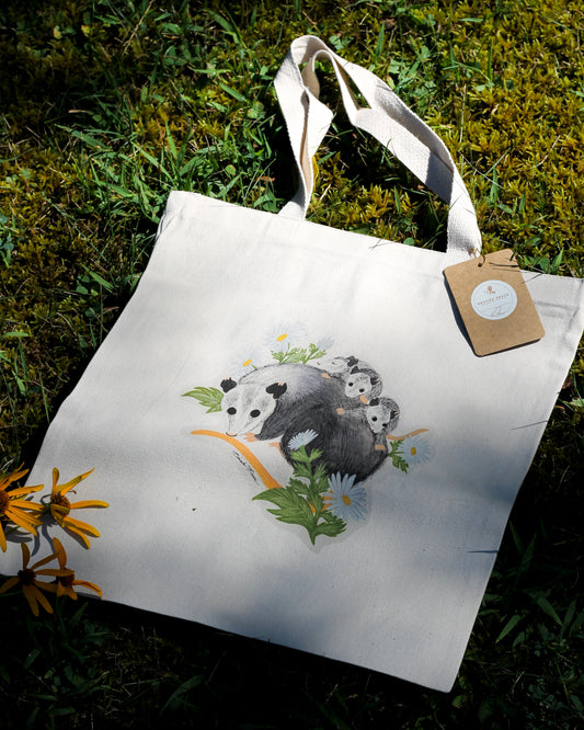 Mother Opossum Canvas Tote Bag