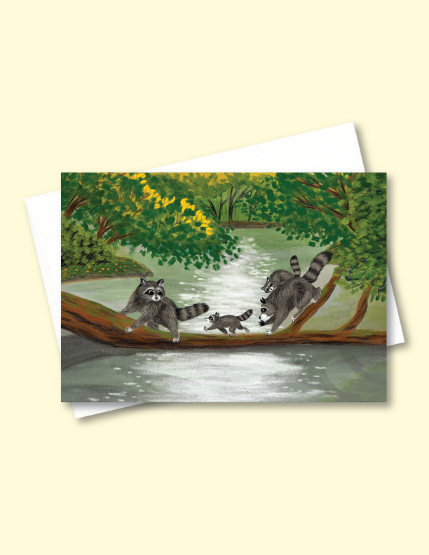 The Raccoon Family Greeting Card