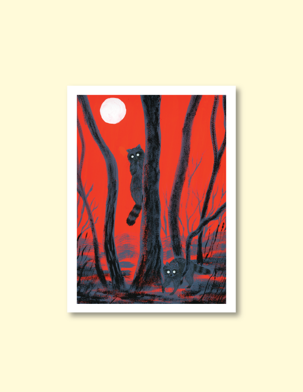 Raccoon Moon Print