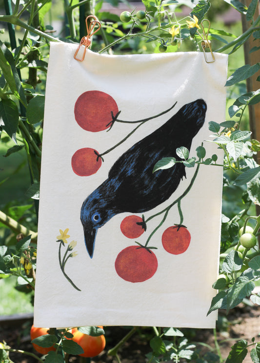 The Crow's Tomatoes Tea Towel