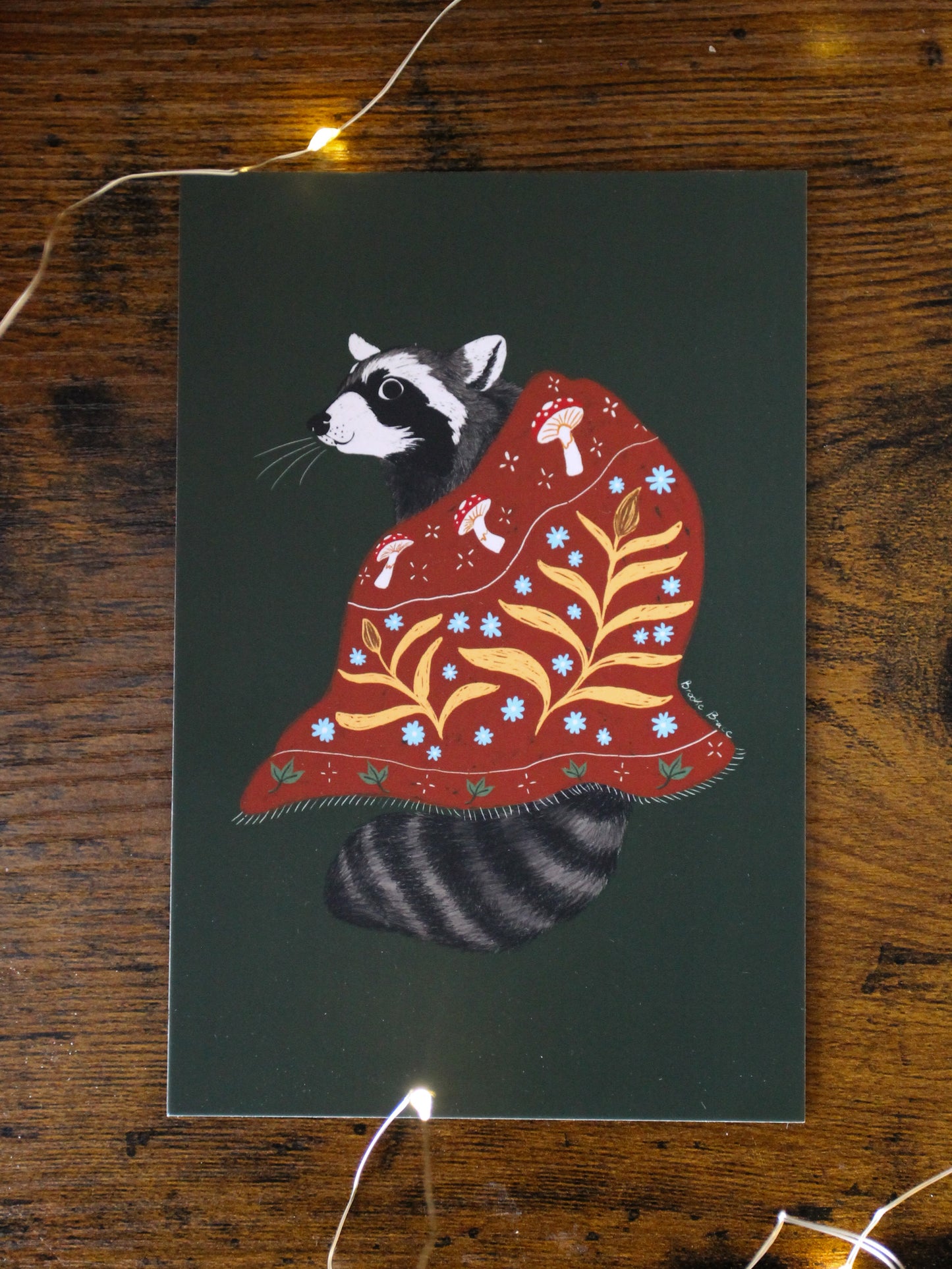 Cozy Raccoon Post Card